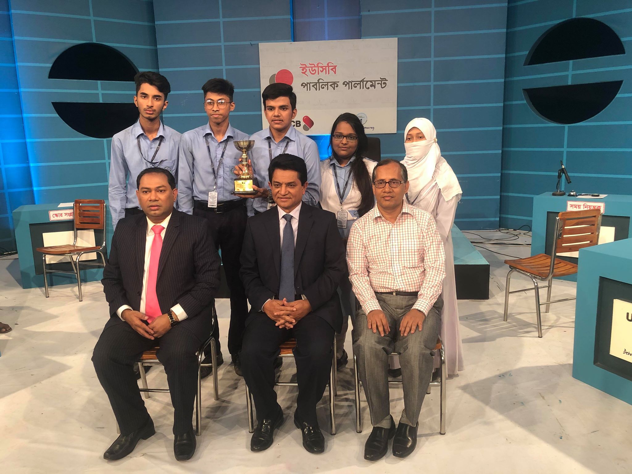 Debators of DCC team, the Runner Up in the Independence Day Debating Competition jointly organized by Debate for Democracy and ATN Bangla on 23 Feb